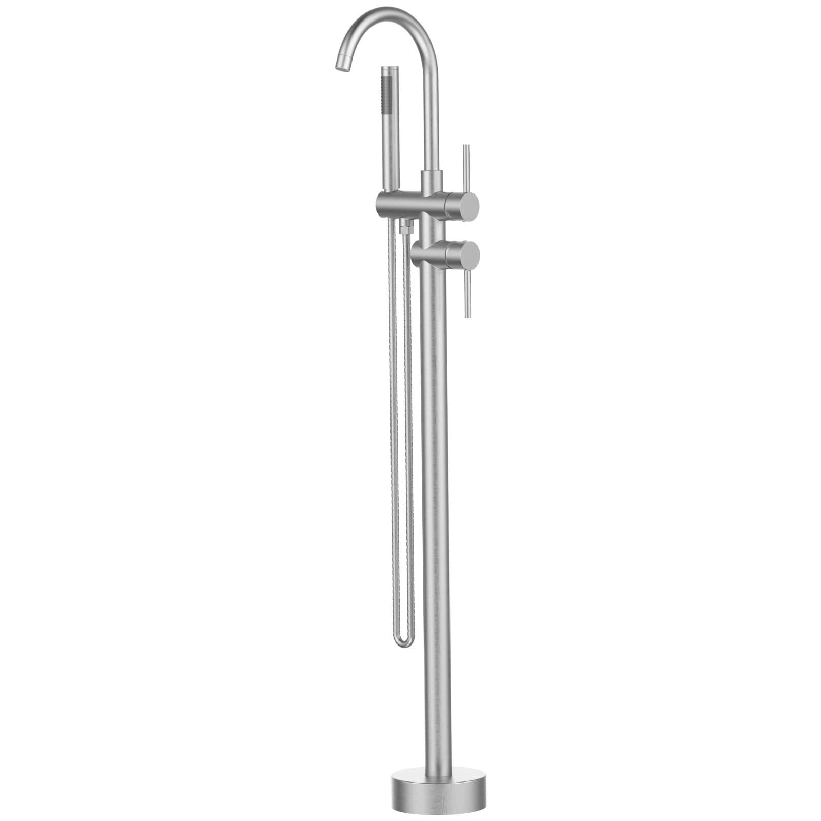 ya 28 Brushed Nickel Bathtub Faucet Floor Mount Freestanding Tub Shower Set