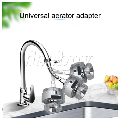 ya 14 2Pcs Faucet Garden Hose Adapter Kit Sink Swivel Attachments 18 to 22mm Silver