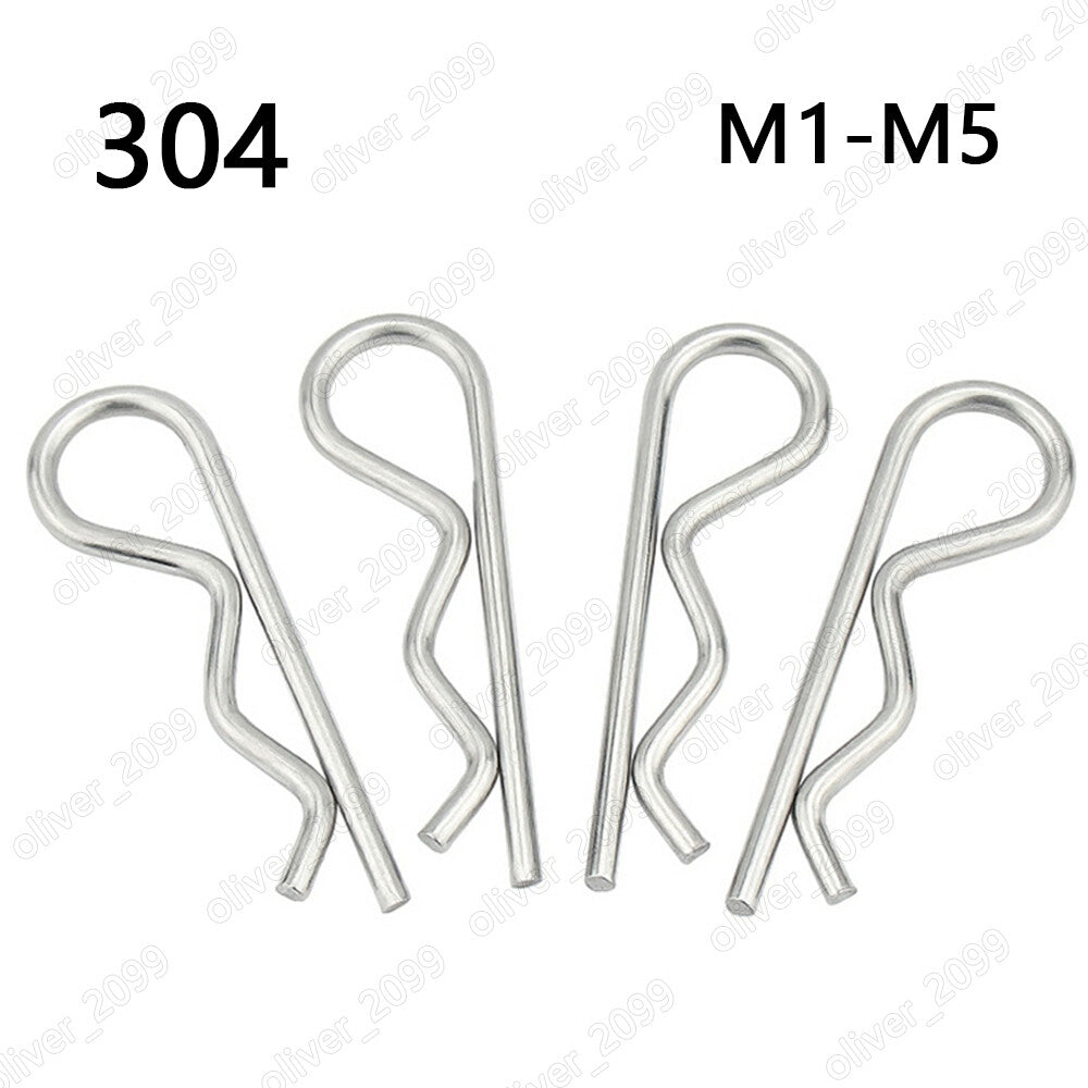 304 Stainless Steel Hairpins Cotter Pins R-clips M1 M1.2 M1.5 M2 M3 M3.5 M4 M5
