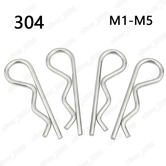 304 Stainless Steel Hairpins Cotter Pins R-clips M1 M1.2 M1.5 M2 M3 M3.5 M4 M5