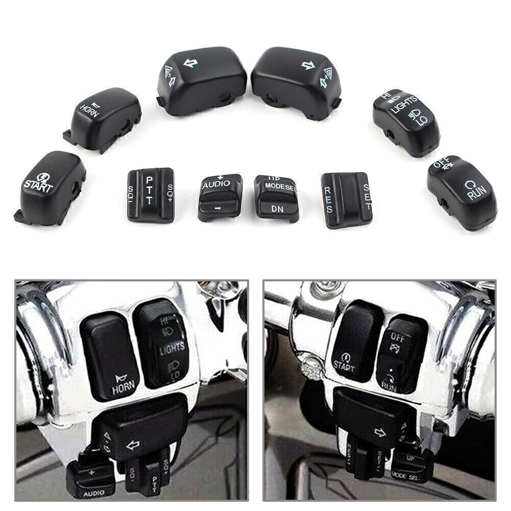 ya 1 7.4 10 Pack for 96-13 for Harley Touring Hand Control Switch Cover Enclosure Button Cap Set