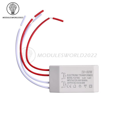 ya 14 5x 20-60W 220V To AC12V LED Halogen Lamp Light Electronic Transformer Adapter US