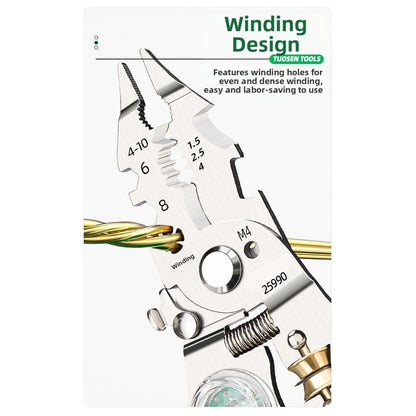 ya 25 Folding Wire Strippers Pliers with Cutting Crimping and Voltage Testing Tool