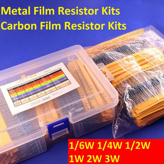 1/6W 1/4W 1/2W 1W 2W 3W Metal Film Resistor/Carbon Film Resistor Assortment Kits