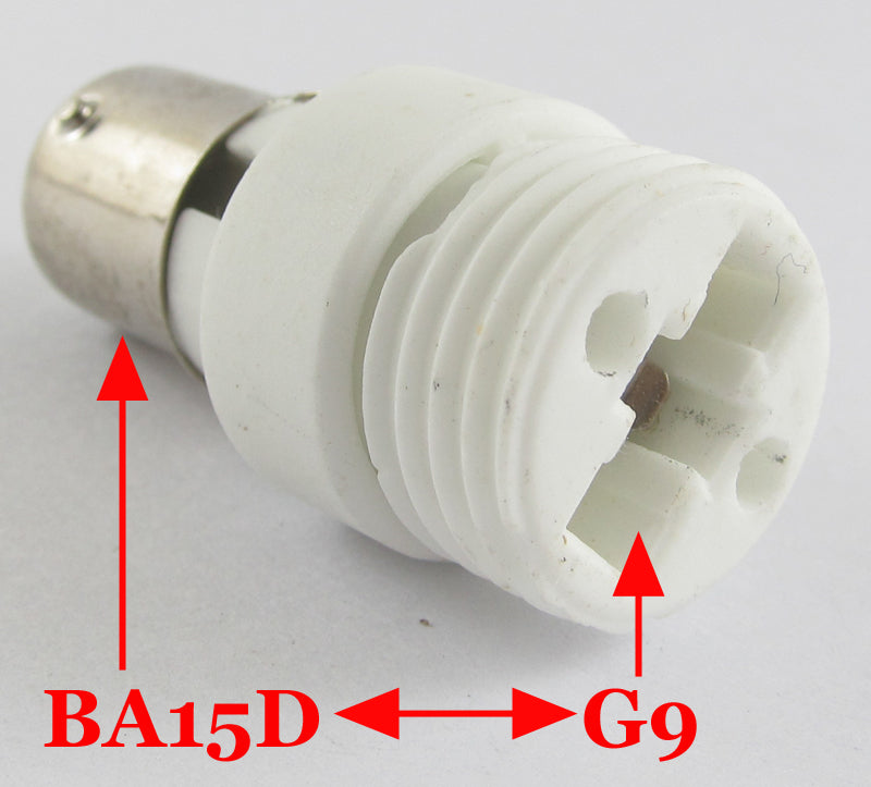 ya 14 10x BA15D Male to G9 Female Socket Base LED Halogen CFL Light Bulb Lamp Adapter