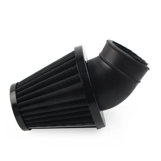 ya 8 5.26 42mm Motorcycle Air Intake Filter Cleaner Rubber Bend Inlet Stainless Steel Mesh