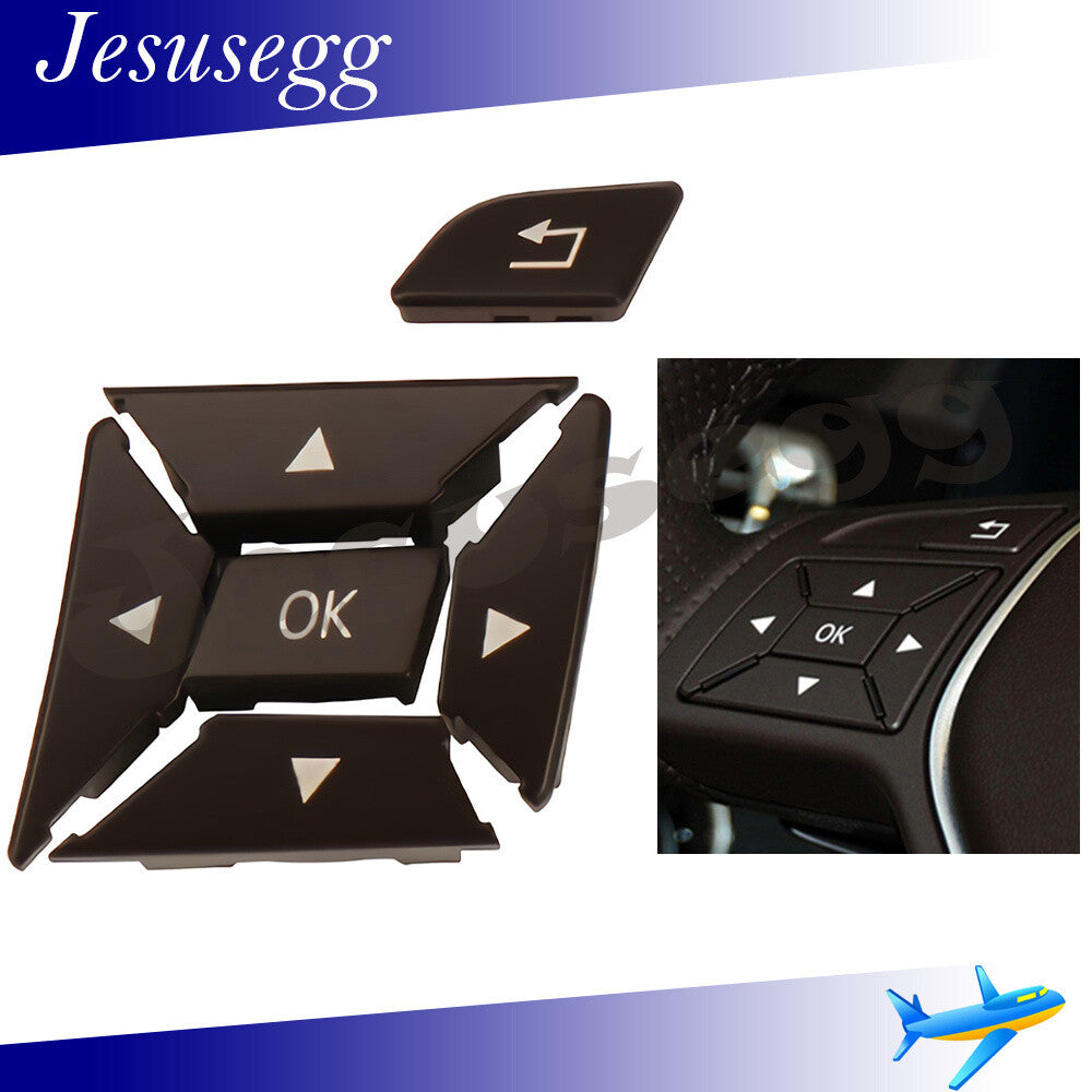 ya 13 Left Steering Wheel Control Menu Switch Button Cover for Mercedes C Class Brown