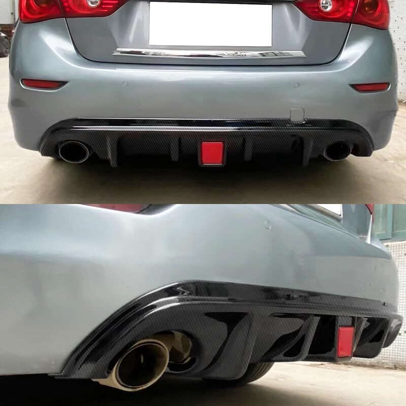 ya 11 10.28 For 2014-2017 for Infiniti Q50 ABS Carbon Fiber Rear Bumper Diffuser & Rear