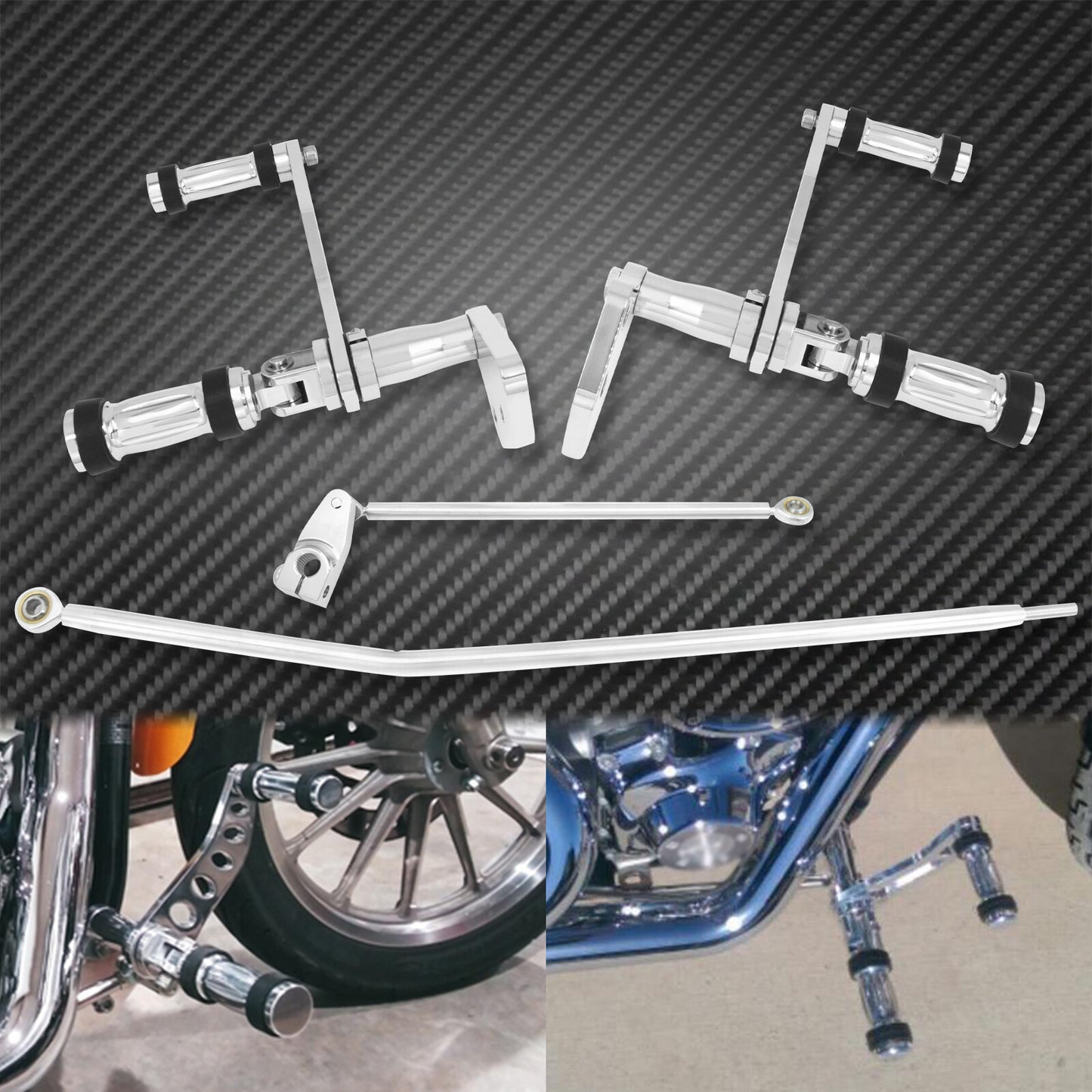 ya 11 6.8 Chrome Aluminum Forward Controls Fit for Harley Dyna Low Rider Street Bob 06-17