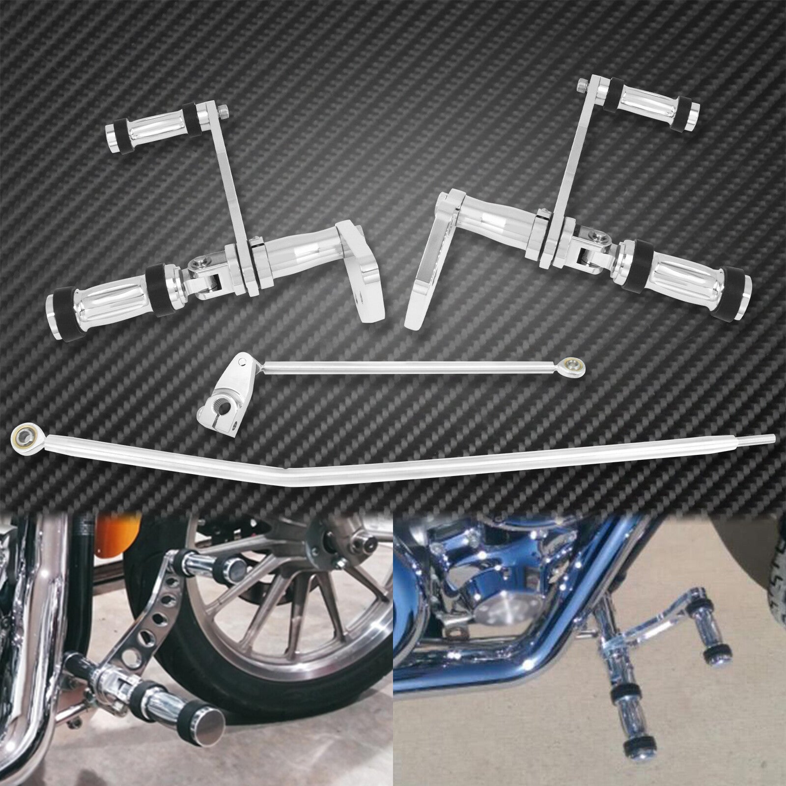 ya 11 6.8 Chrome Aluminum Forward Controls Fit for Harley Dyna Low Rider Street Bob 06-17