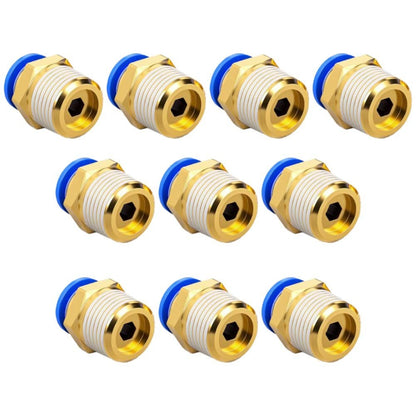 ya 14 Reliable and High Pressure Blue Straight Push to Connect Fitting 10PCS Set