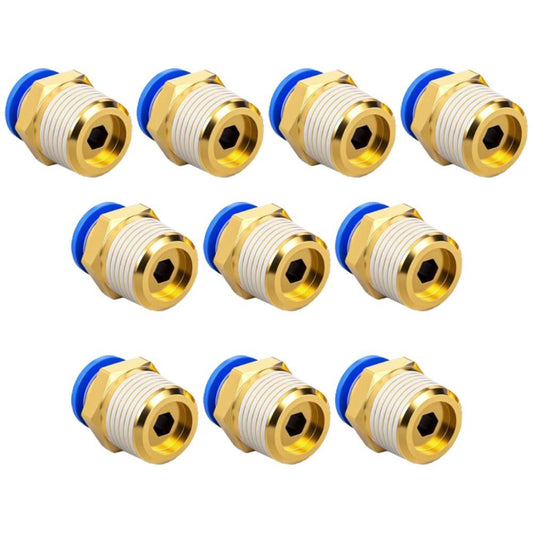 ya 14 Reliable and High Pressure Blue Straight Push to Connect Fitting 10PCS Set