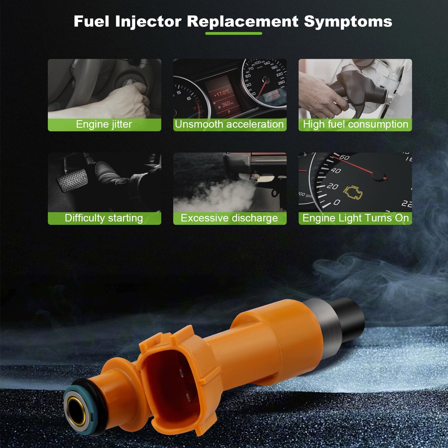 ya 1 8.5.3 4x Fuel Injectors for Camry 2003 2004 2005 2006 2007 2008-2011 2.4L
