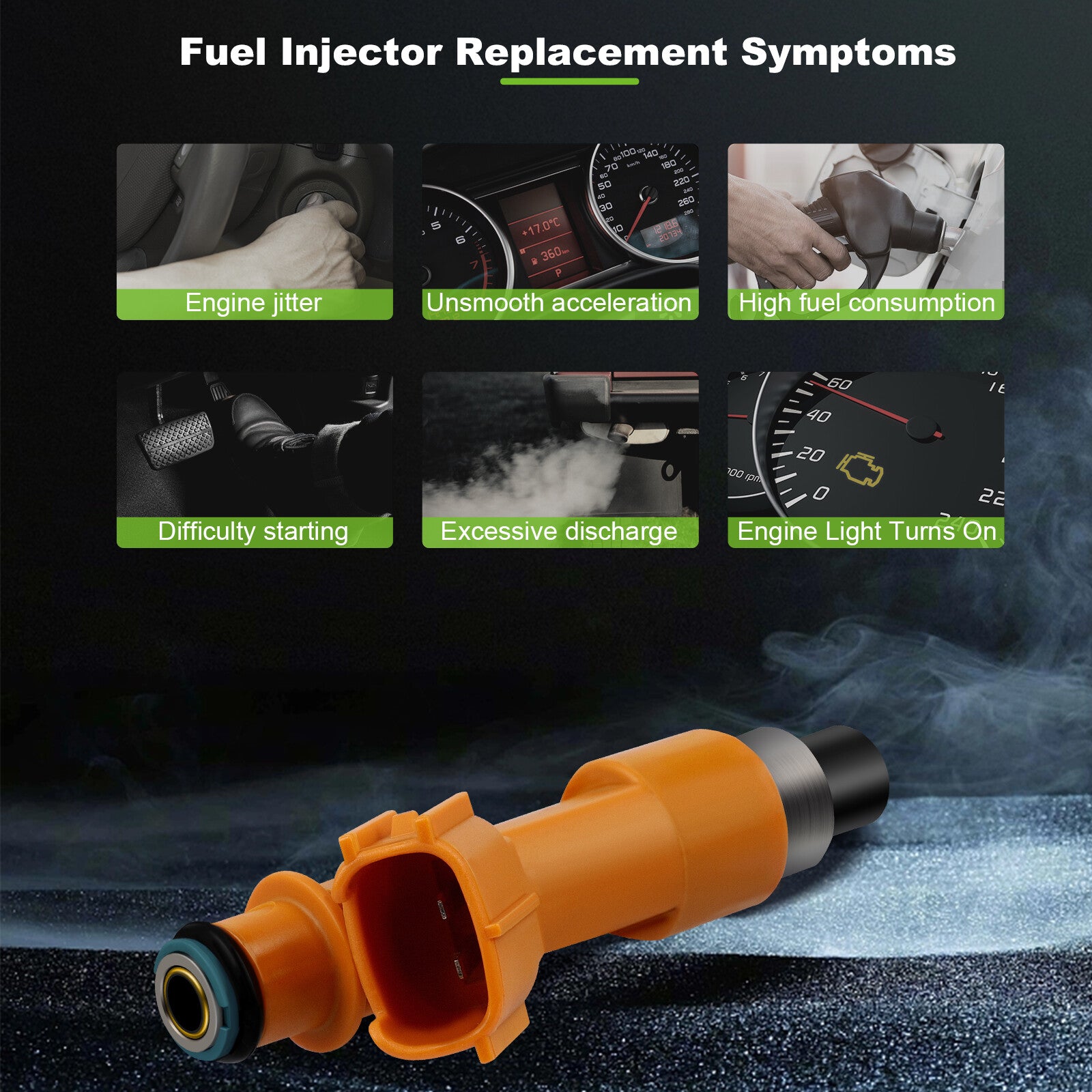 ya 1 8.5.3 4x Fuel Injectors for Camry 2003 2004 2005 2006 2007 2008-2011 2.4L