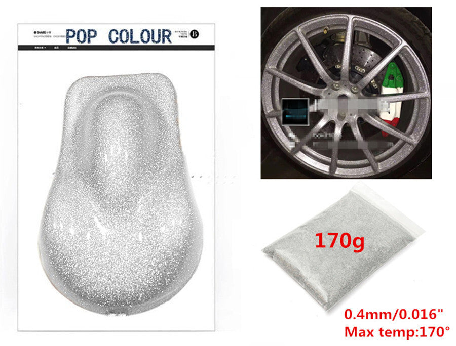 ya 5 8.7 PET Silver Metal Flake Car Paint Powder Additive 6oz / 177ml 170g 0.4mm/0.016