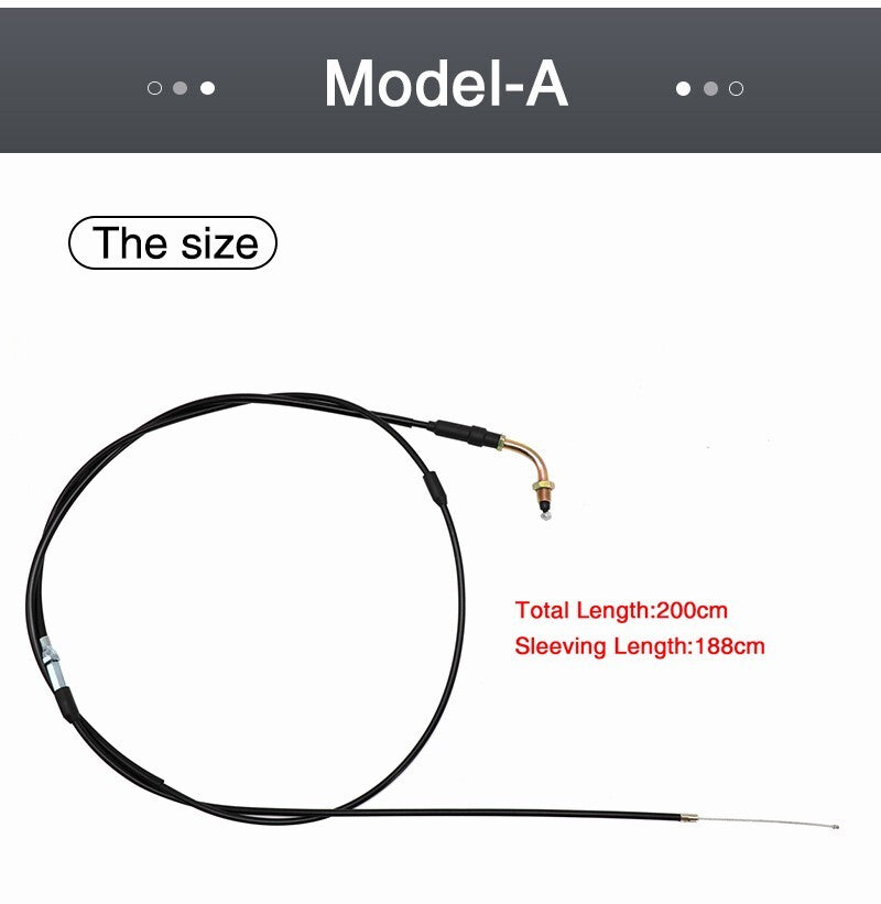 ya 5 8.7 188mm Motorcycle Throttle Cable Scooter Accelerator Single Elbow GY6 Engine