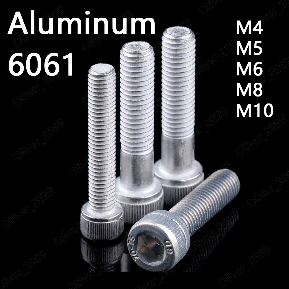 Aluminum Alloy 6061 Allen Bolt Hex Socket Cap Head Screw M2.5/M3/M4/M5/M6/M8/M10