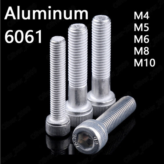 Aluminum Alloy 6061 Allen Bolt Hex Socket Cap Head Screw M2.5/M3/M4/M5/M6/M8/M10