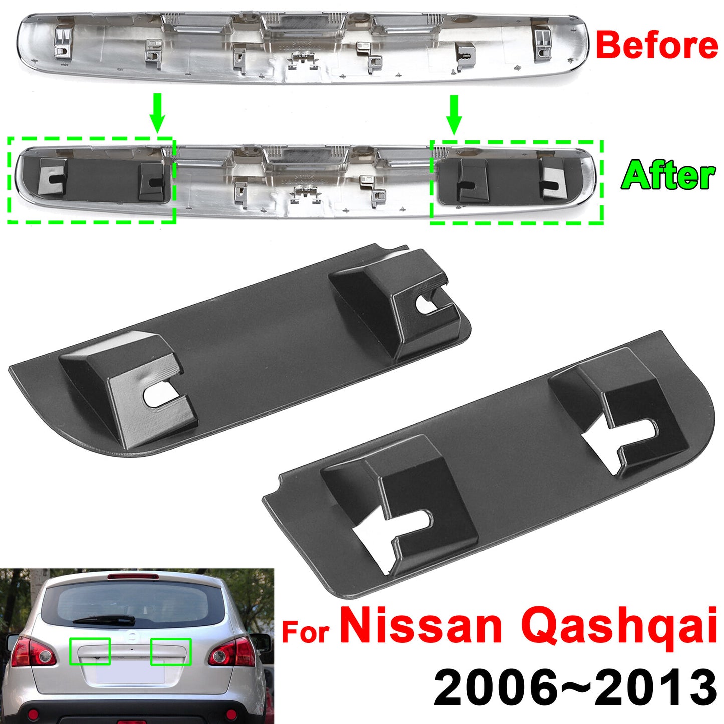 ya 6 6.12 for Nissan Qashqai 2006 - 2013 Tailgate Boot Handle Repair Snapped Clip Kit Clip