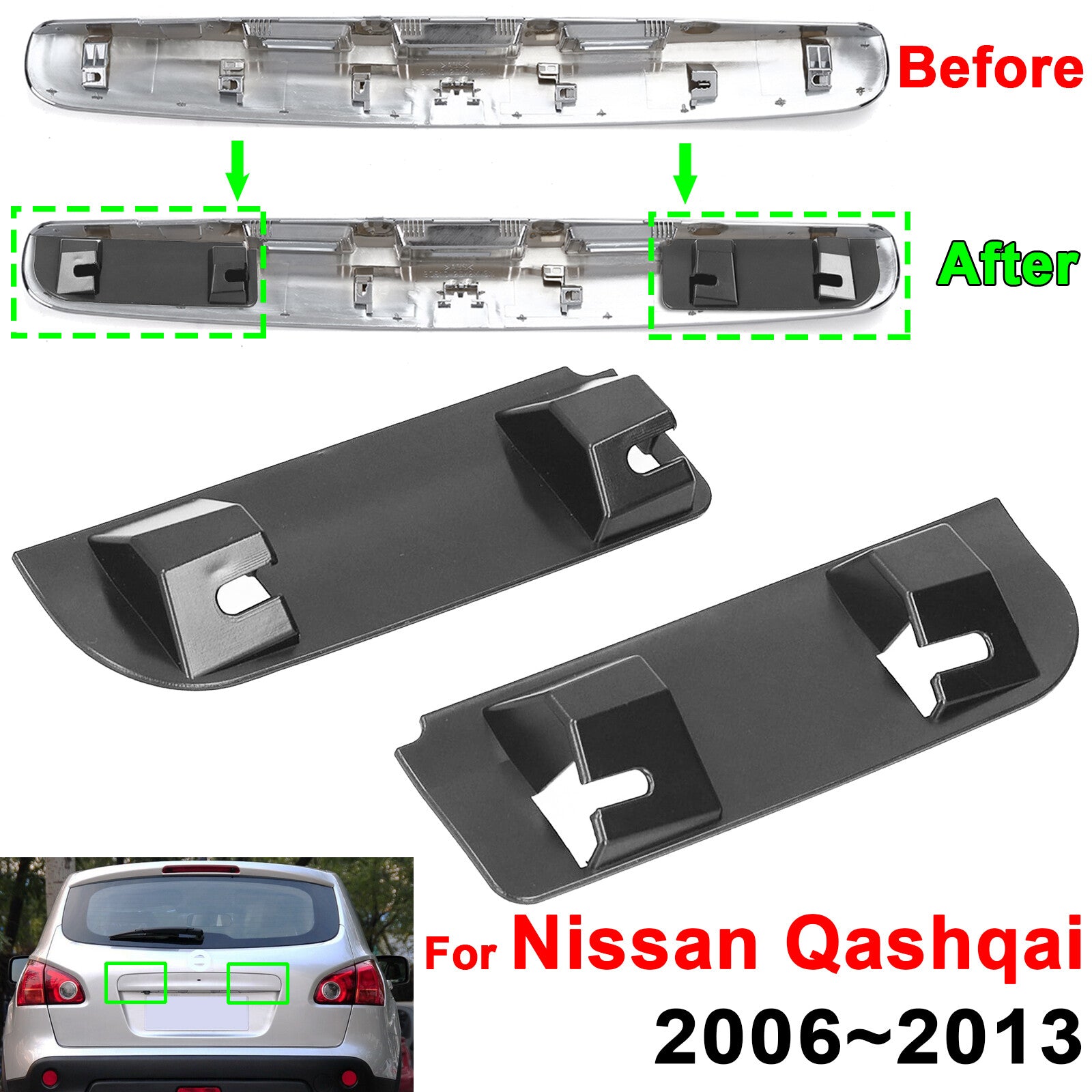 ya 6 6.12 for Nissan Qashqai 2006 - 2013 Tailgate Boot Handle Repair Snapped Clip Kit Clip