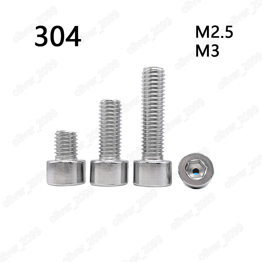 304 Stainless Steel Non Standard Hex Socket Cap Small Head Hollow Screws M2.5 M3