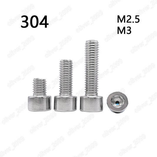 304 Stainless Steel Non Standard Hex Socket Cap Small Head Hollow Screws M2.5 M3