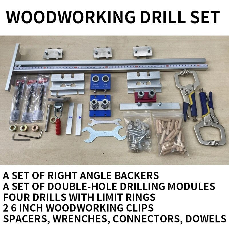 ya 17 3-in-1 Hole Opener Drilling Jig Woodworking Drilling and Positioning Leaner