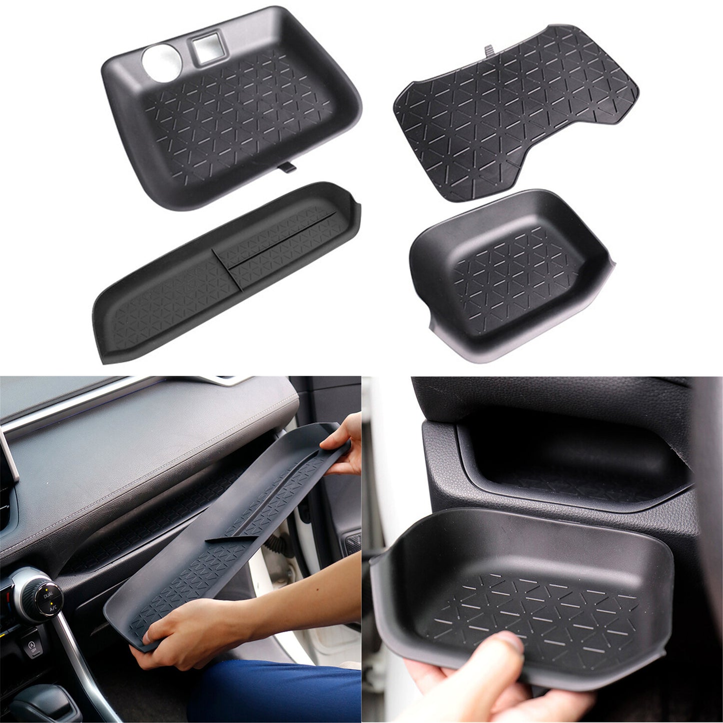 ya 4 6.21 for Toyota for RAV4 2020-2022 Water Cup Holder Storage Box Insert Tray Mats Pad 4PCS