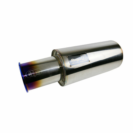 ya 1 7.4 2.5'' ID 4'' OD Rolled Straight Muffler Tip 6'' Body Resonator Blue
