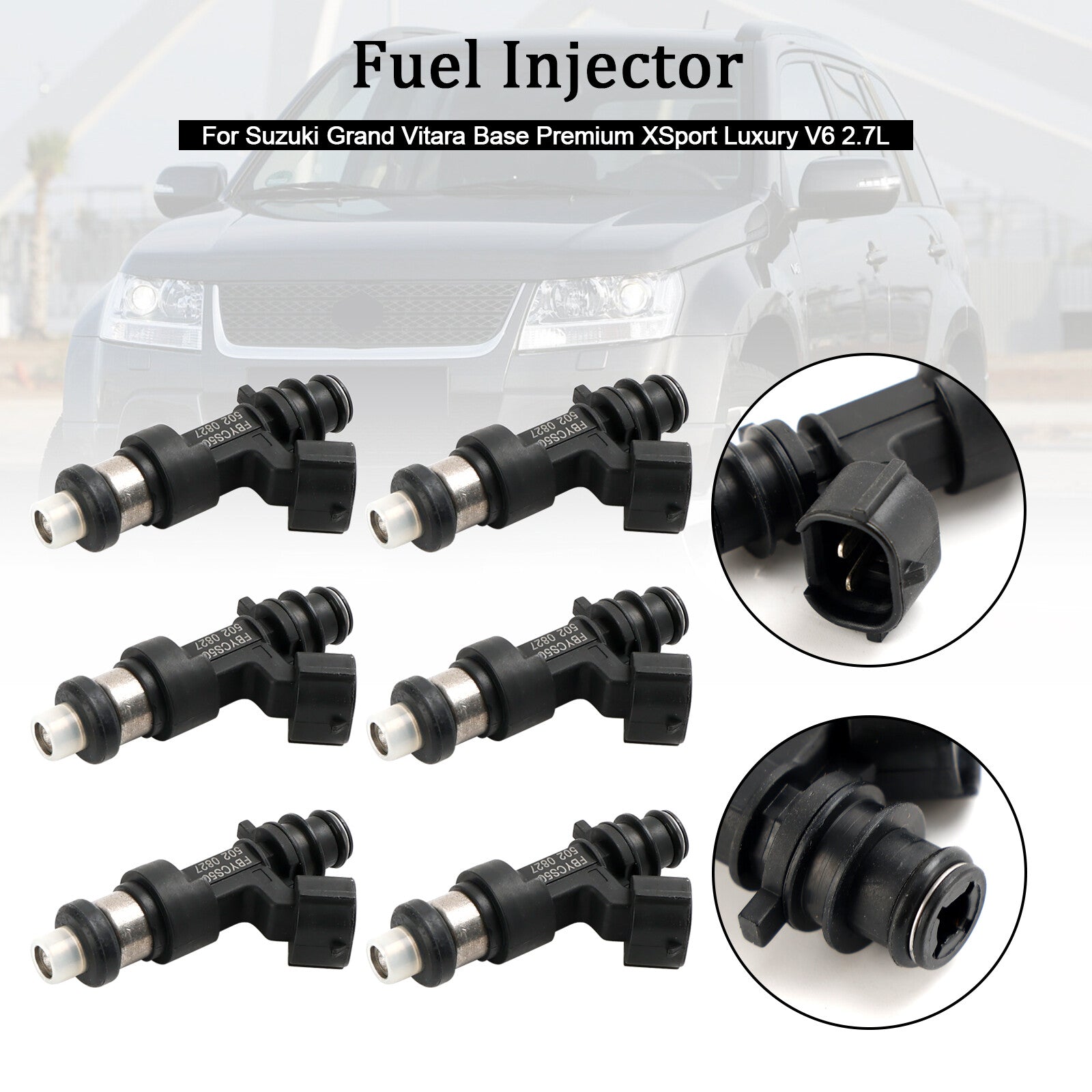 ya 1 8.5.2 6PCS Fuel Injector 15710-66J00 for Suzuki Grand Vitara Base V6 2.7L FBYCS50