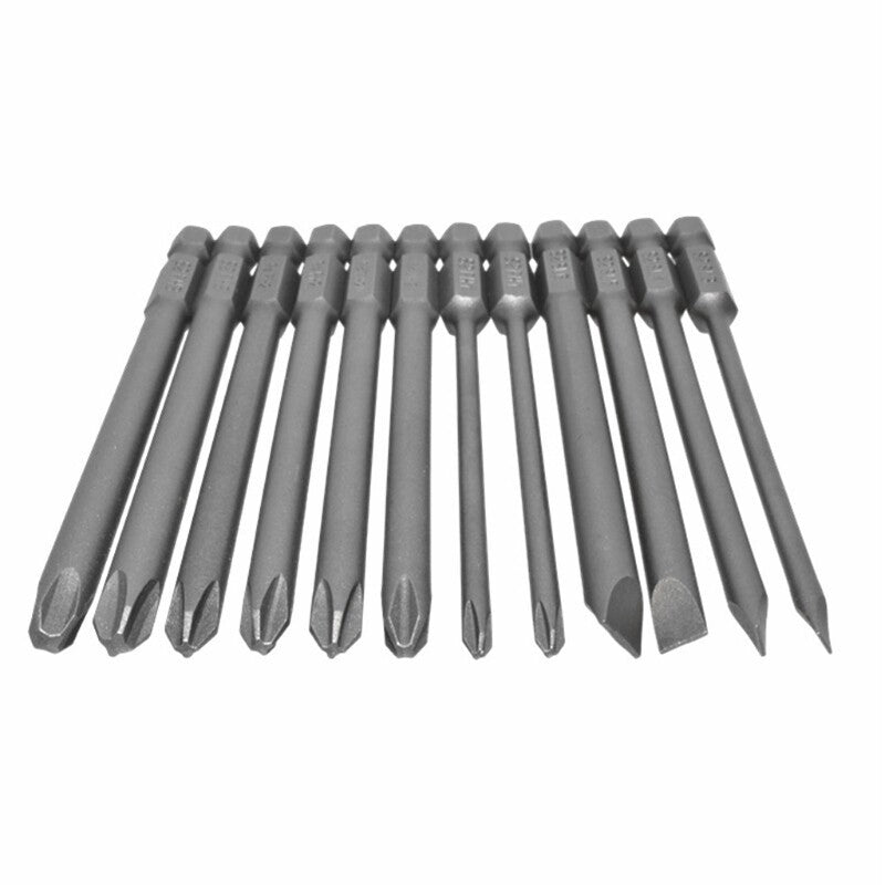 ya 26 12pcs/set Alloy Steel Slotted Screwdriver Drill Bits for He