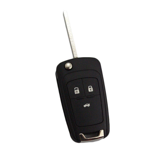 ya 10 5.28 3 BTNs Flip Remote Key Shell Fob Case W/ Uncut Blade Replacement for Cruze