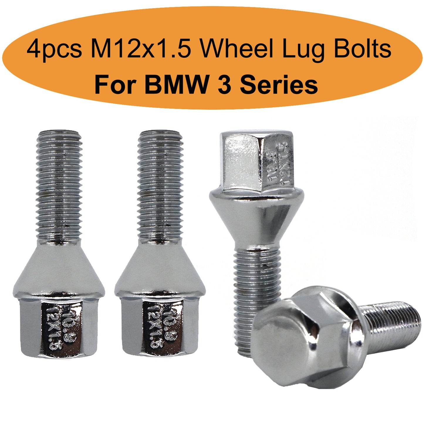 ya 5 8.7 4x M12x1.5mm Alloy Wheel Nut Bolts Lug Stud for BMW 3 Series E21 E30 E36 E46 E90