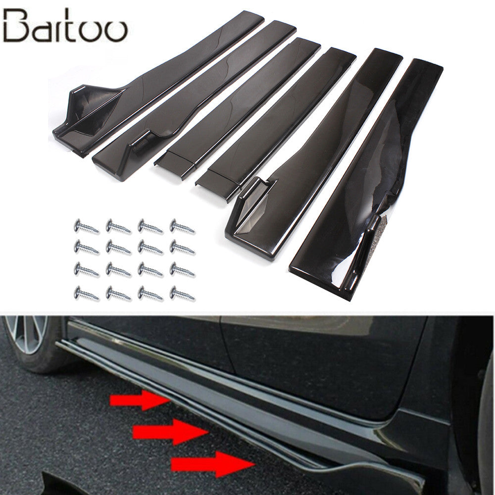 ya 4 6.17 Universal Car 89.5 Side Skirt Extension Rocker Panel Body Kit Lip Splitters