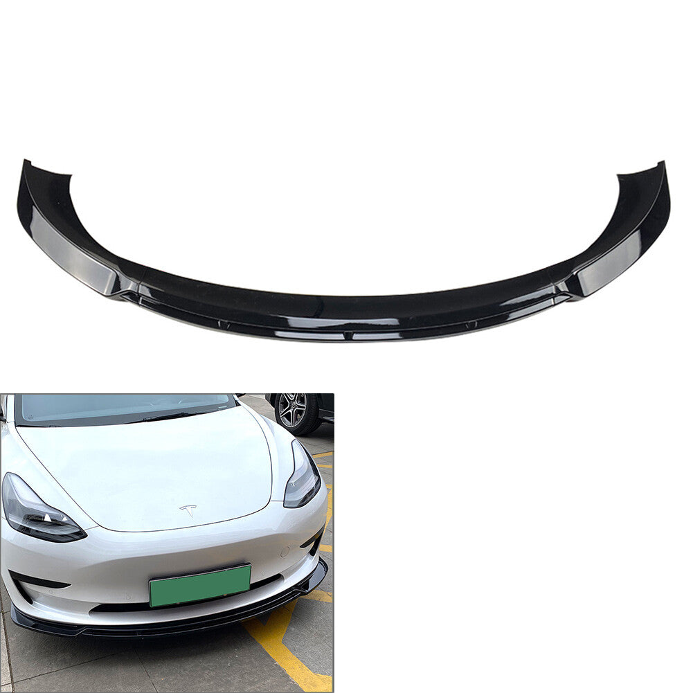 ya 4 6.17 Front Bumper Lip Chin Spoiler Splitter Glossy Black Fit for Tesla for Model 3 2017-2021