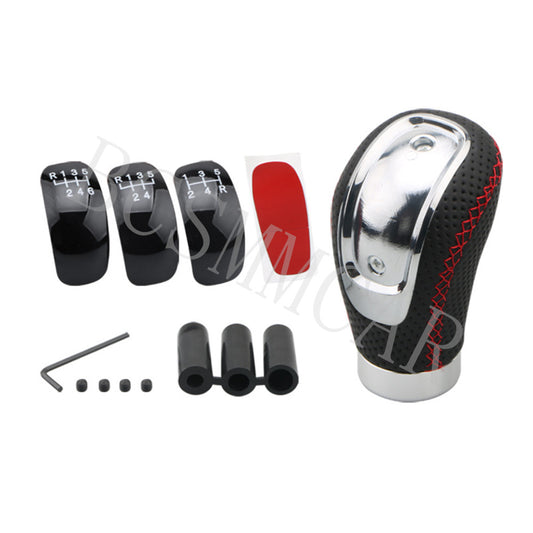 ya 1 8.25.2 shuiyin Leather Car Manual Automatic Gear Stick Shift Knob Shifter Lever Head 5/6 Speed