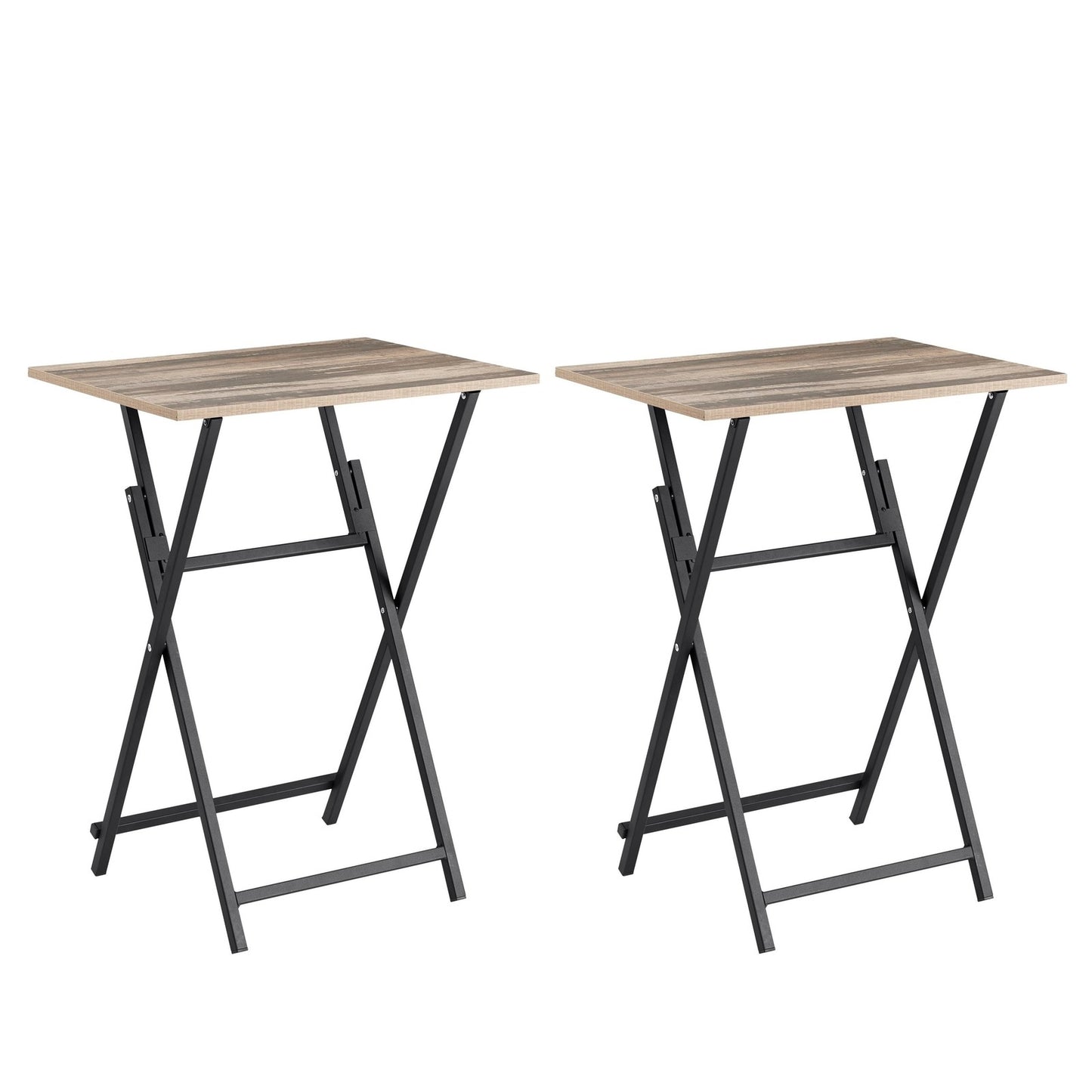 ya 16 2-Piece Folding TV Tray Table Set | Portable Snack Table | No Assembly Required