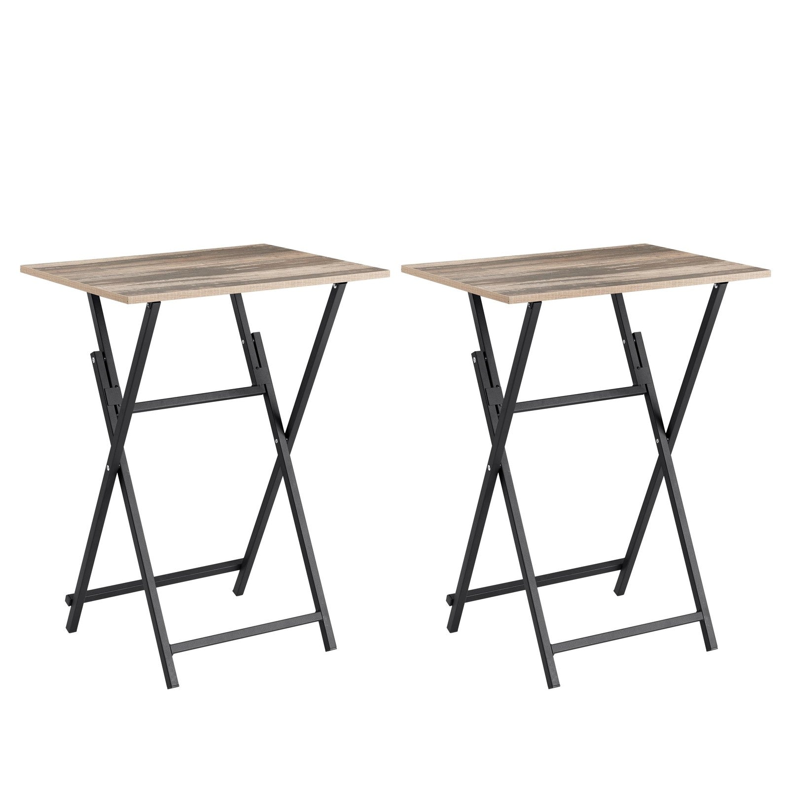 ya 16 2-Piece Folding TV Tray Table Set | Portable Snack Table | No Assembly Required