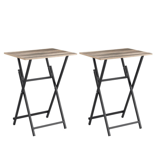 ya 16 2-Piece Folding TV Tray Table Set | Portable Snack Table | No Assembly Required