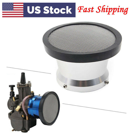 ya 8 5.26 Carburetor Air Filter Horn Cup w/Net Funnel Velocity Stacks Silver Fit Carb 50mm