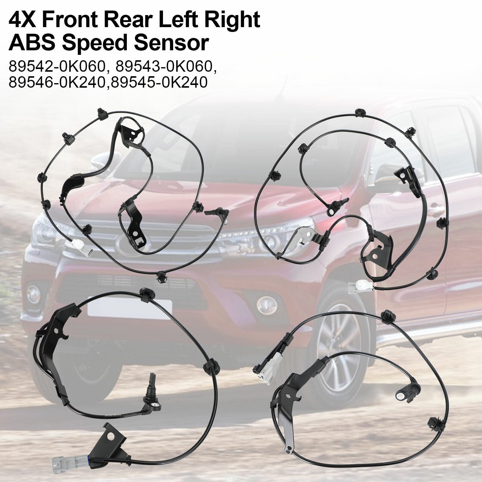 ya 1 8.5.1 4X Front Rear Left Right ABS Speed Sensor for Hilux Viii Pickup 2015+ TG