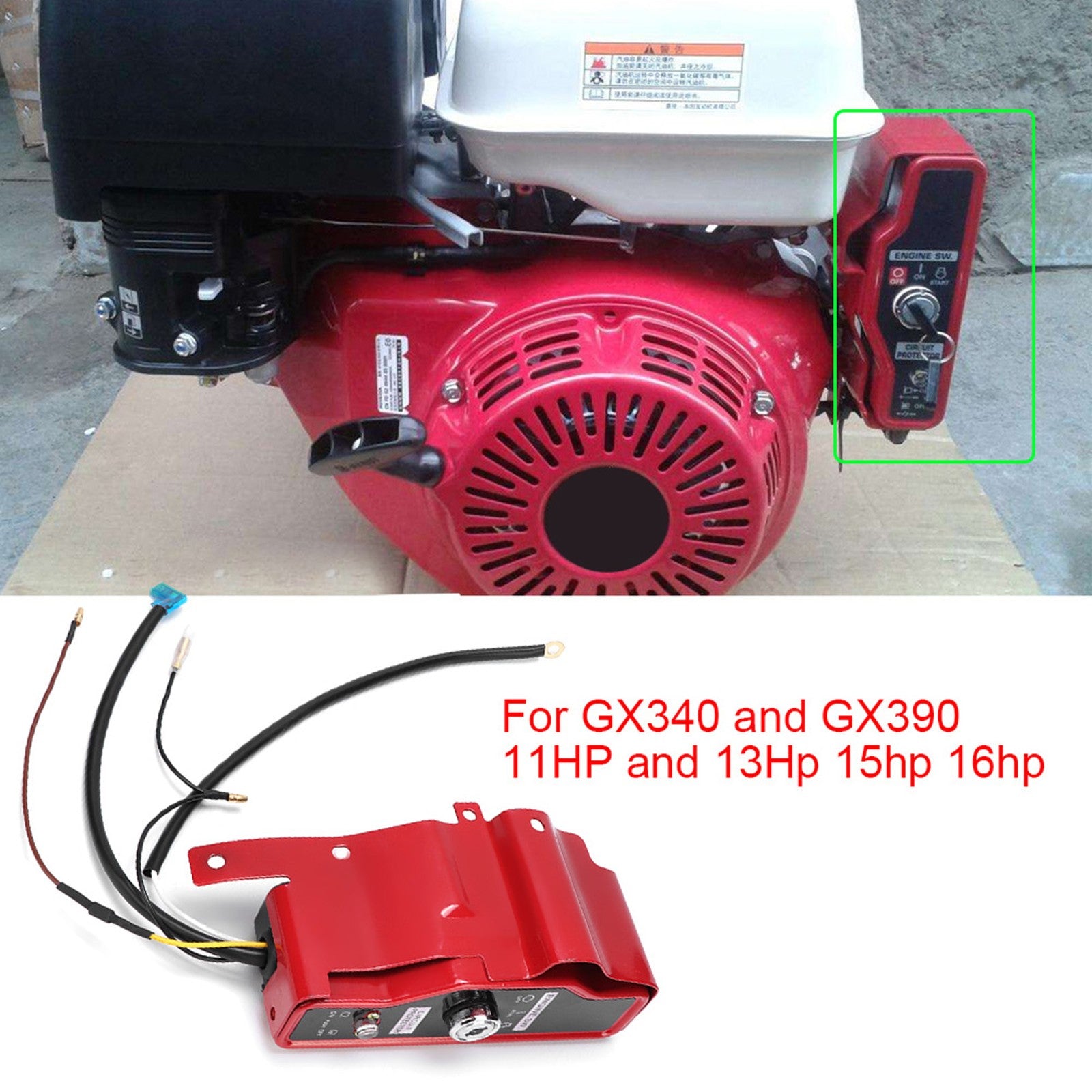 ya 14 ? Electric Ignition Switch  2 Key Panel For GX340 GX390 11HP 13HP