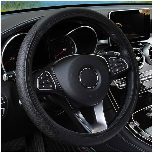 ya 1 7.3 Leather Steering Wheel Cover Universal Standard Size 14.5''-15'' for Women Men