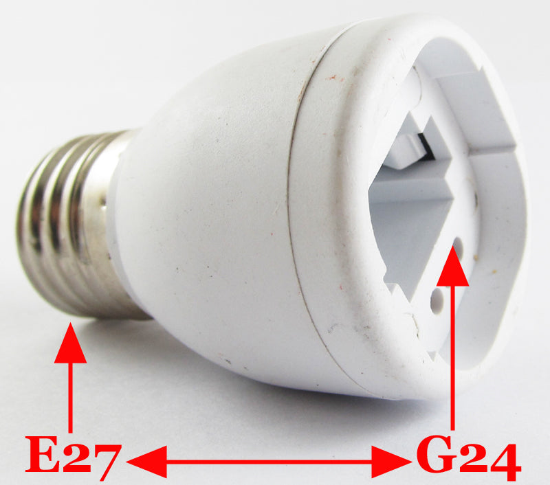 ya 14 1pc E27 Male to G24 Female Socket Base LED Halogen CFL Light Bulb Lamp Adapter