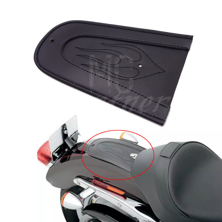 ya 2 6.26.2 Black Flame PU Leather Plain Rear Fender Bib for Harley Sportster XL Solo for Seat