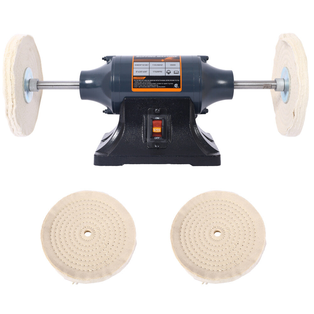 ya 16 6 Gray Electric Bench Buffer Polisher w/4PC 80Ply Thick Wheels CSA Certified