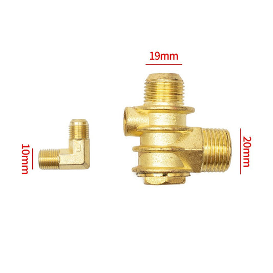 ya 14 3-Port Check Valve Brass Male-Threaded Workshop Replacement Air Compressor New