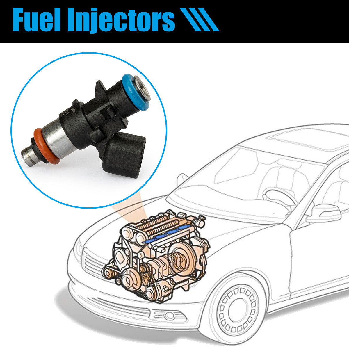 ya 5 8.7 6X Fuel Injectors for Chrysler 11-19 for Dodge for Ram for Jeep 3.6L V6 0280158233 5184085AC