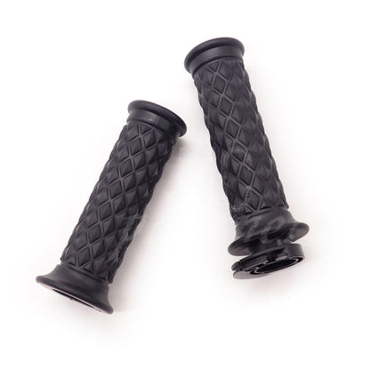 ya 5 8.7 7/8 Black Motorcycle Hand Grip Throttle Handlebar Open Bar End Chopper Bobber