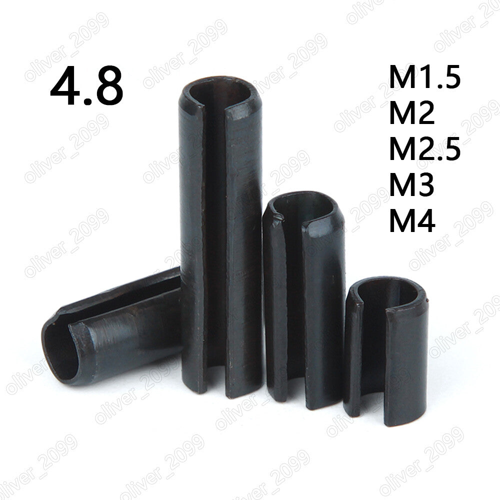 Black 4.8 Steel Spring Type Straight Pins Slotted M1.5 M2 M2.5 M3 M4